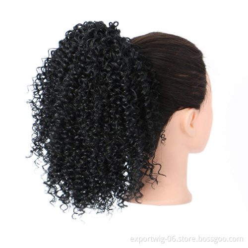 Drawstring Ponytail Afro Kinky Curly Ponytail Extension 8 Inch Synthetic Curly Ponytail Hair Heat Resistant clip in